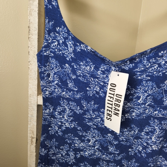 Urban Outfitters Small NWT blue motif print sleeveless fitted mini dress - Picture 3 of 5
